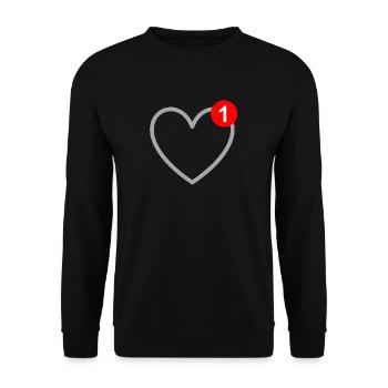 Die Liebe - Nachricht - SMS - Verliebt - Unisex Pullover - Schwarz - Vorne - Alina (178cm) & Michal (187cm)