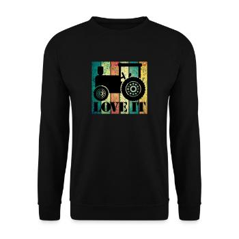 Love Tractor Vintage Design - Unisex Pullover - Schwarz - Vorne - Alina (178cm) & Michal (187cm)