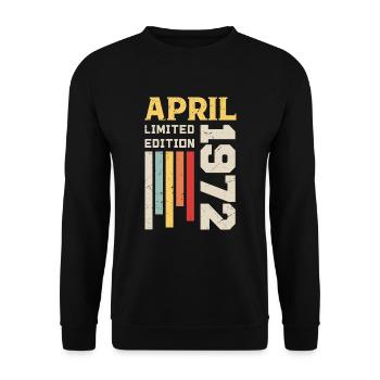 Avril 1972 - Cadeau anniversaire Avril 1972 Avril - Sweat-shirt Unisexe - noir - Devant - Alina (178cm) & Michal (187cm)