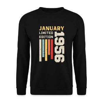 January 1956 - January 1956 Birthday Gift - Unisex Sweatshirt - black - Front - Alina (178cm) & Michal (187cm)