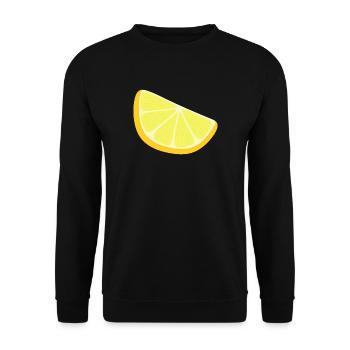 Zitronenscheibe - Unisex Pullover - Schwarz - Vorne - Alina (178cm) & Michal (187cm)