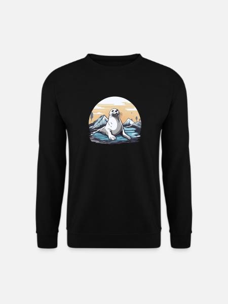 Niedliche Robbe Seelöwe Meerestier Ozean - Unisex Pullover - Schwarz