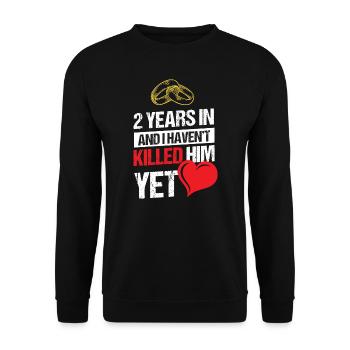 Deuxième anniversaire de mariage 2 ans n’ont pas tué - Sweat-shirt Unisexe - noir - Devant - Alina (178cm) & Michal (187cm)