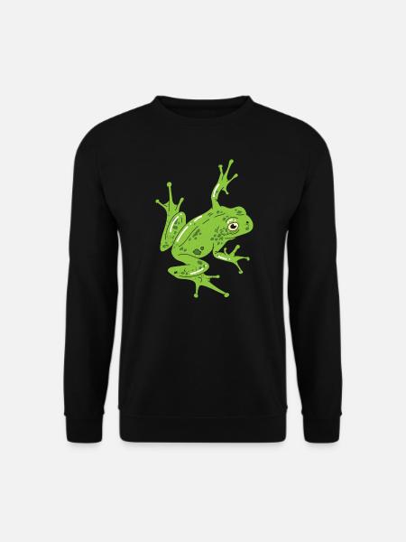 Lustige Grafik Baum Frosch Teich Tier Liebhaber Geschenk - Unisex Pullover - Schwarz