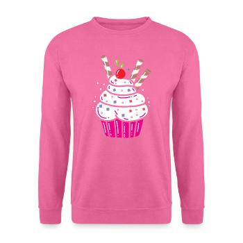 Cupcake glaçage blanc pâtisserie cuisson dent sucrée - Sweat-shirt Unisexe - rose - Devant