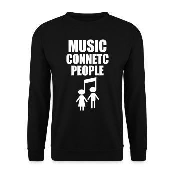 Music Connetc People - Unisex Pullover - Schwarz - Vorne - Alina (178cm) & Michal (187cm)