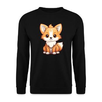 Fox Anime - Unisex Sweatshirt - black - Front - Alina (178cm) & Michal (187cm)