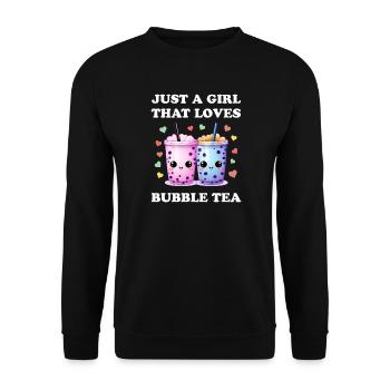 just a girl that loves bubble tea Boba love - Unisex Sweatshirt - black - Front - Alina (178cm) & Michal (187cm)