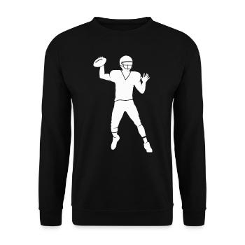 Football américain silhouette joueur de football - Sweat-shirt Unisexe - noir - Devant - Alina (178cm) & Michal (187cm)
