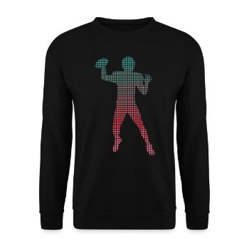 Football américain pixelisé Football masculin - Sweat-shirt Unisexe - noir - Devant - Alina (178cm) & Michal (187cm)