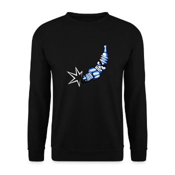 Spark plug comic blue - Unisex Sweatshirt - black - Front - Alina (178cm) & Michal (187cm)