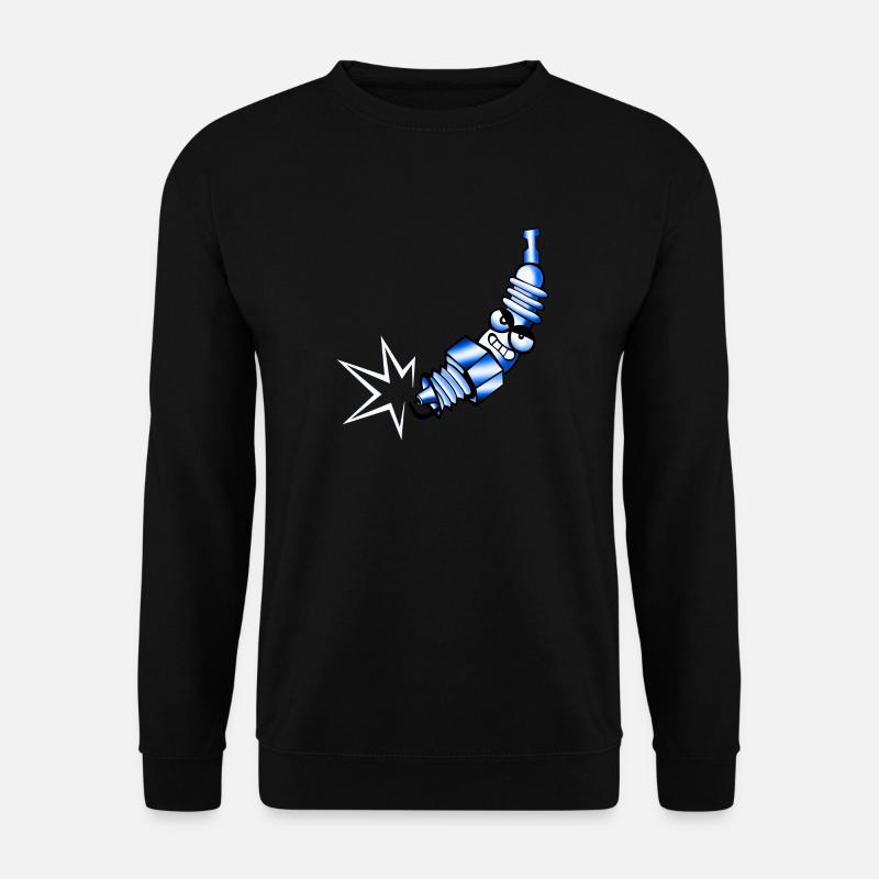 Spark plug comic blue - Unisex Sweatshirt - black