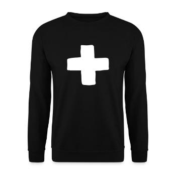 Plus Kreuz - Unisex Pullover - Schwarz - Vorne - Alina (178cm) & Michal (187cm)