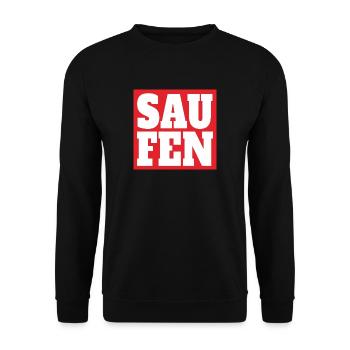 SAUFEN Party Feiern Wochenende T-Shirt Geschenk - Unisex Pullover - Schwarz - Vorne - Alina (178cm) & Michal (187cm)