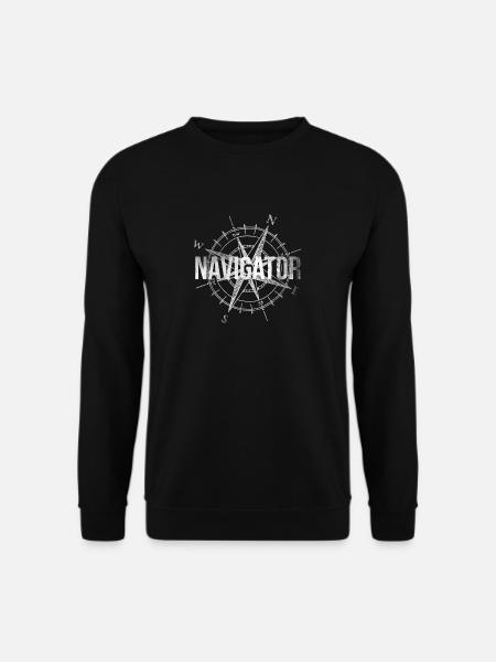 Navigator Geschenk Kapitän Kompass Himmelsrichtung - Unisex Pullover - Schwarz