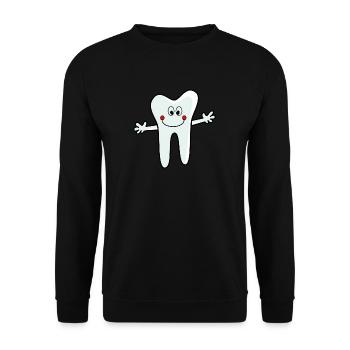 Dental office logo tooth - Unisex Sweatshirt - black - Front - Alina (178cm) & Michal (187cm)