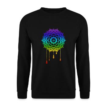 Chakra Mandala Om - Unisex Sweatshirt - black - Front - Alina (178cm) & Michal (187cm)