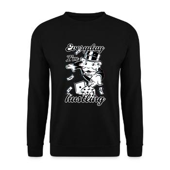 Monopoly Everyday I'm Hustling 3D Avec Des Cubes - Sweat-shirt Unisexe - noir - Devant - Alina (178cm) & Michal (187cm)