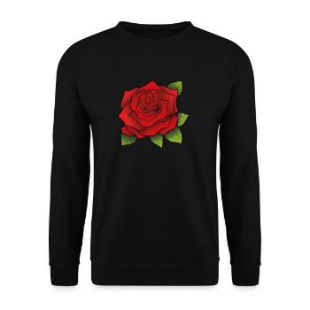 Rote Rose - Unisex Pullover - Schwarz - Vorne - Alina (178cm) & Michal (187cm)