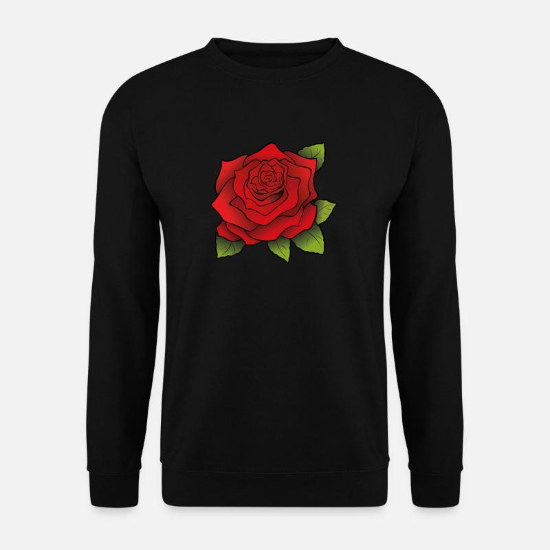 Rote Rose - Unisex Pullover - Schwarz