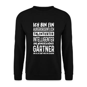 Gärtner Florist Garten Lustiger Landschaftsgärtner - Unisex Pullover - Schwarz - Vorne - Alina (178cm) & Michal (187cm)