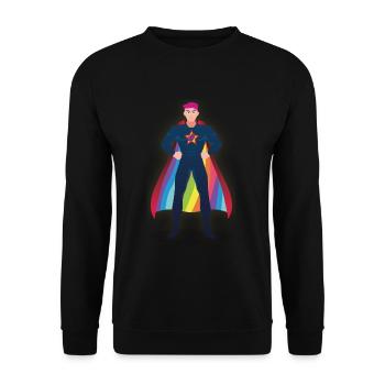 Super Hero Eggplant - Gay Pride - Unisex Sweatshirt - black - Front - Alina (178cm) & Michal (187cm)
