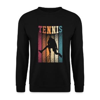 Tennisspieler Tennisschläger Tennisplatz Geschenk - Unisex Pullover - Schwarz - Vorne - Alina (178cm) & Michal (187cm)