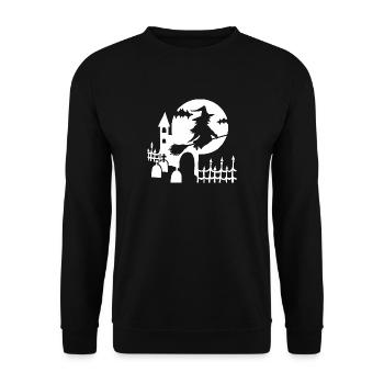 Halloween - Sorcière cimetière - blanc - Sweat-shirt Unisexe - noir - Devant - Alina (178cm) & Michal (187cm)