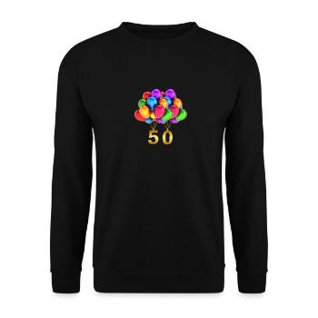 Gift idea for the 50th birthday balloons - Unisex Sweatshirt - black - Front - Alina (178cm) & Michal (187cm)