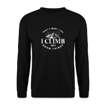 Geschenk Kletterer Boulderer klettern bouldern - Unisex Pullover - Schwarz - Vorne - Alina (178cm) & Michal (187cm)