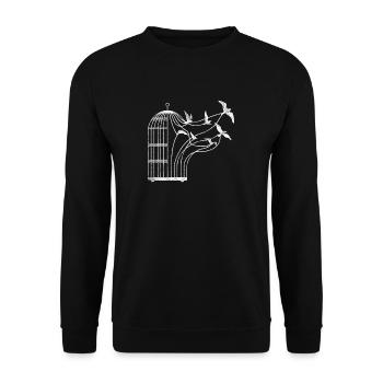Birds cage gift bird bird shirt - Unisex Sweatshirt - black - Front - Alina (178cm) & Michal (187cm)