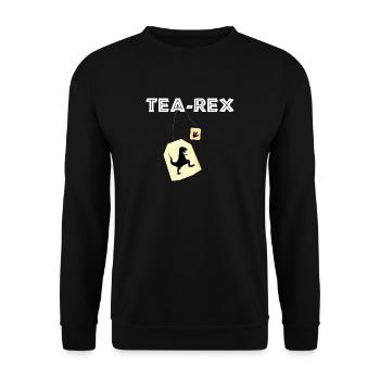 Tea Rex - Tee Rex / Geschenk Idee - Unisex Pullover - Schwarz - Vorne - Alina (178cm) & Michal (187cm)