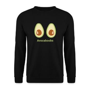 Avocaboobs Essen Vegan gesund Student lustig witz - Unisex Pullover - Schwarz - Vorne - Alina (178cm) & Michal (187cm)
