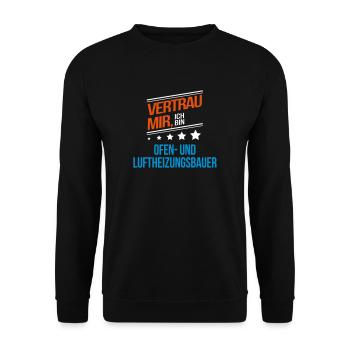 Ofen- und Luftheizungsbauer Beruf Geschenk - Unisex Pullover - Schwarz - Vorne - Alina (178cm) & Michal (187cm)