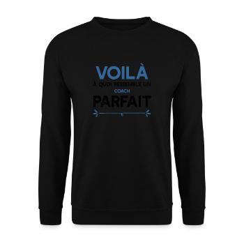 Un Coach parfait métier cadeau - Sweat-shirt Unisexe - noir - Devant - Alina (178cm) & Michal (187cm)