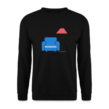 sofa couch chair table chair table lamp lamp lamp benc - Unisex Sweatshirt - black - Front - Alina (178cm) & Michal (187cm)