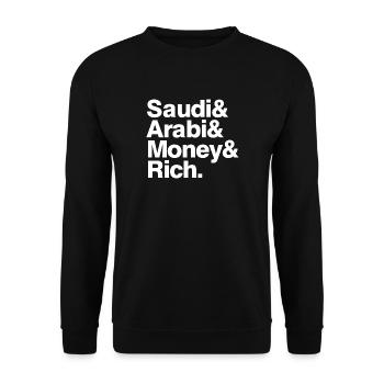 Arabie saoudite argent riche - Sweat-shirt Unisexe - noir - Devant - Alina (178cm) & Michal (187cm)