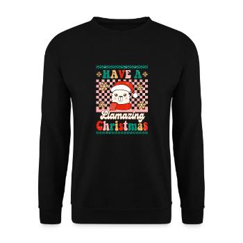 Weihnachten Santa Claus Merry Christmas - Unisex Sweatshirt - black - Front - Alina (178cm) & Michal (187cm)