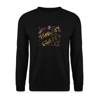Mädchen Geburtstag feiern mit tollen Shirt - Unisex Pullover - Schwarz - Vorne - Alina (178cm) & Michal (187cm)