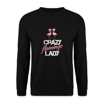 Dame de flamingo fou - Sweat-shirt Unisexe - noir - Devant - Alina (178cm) & Michal (187cm)