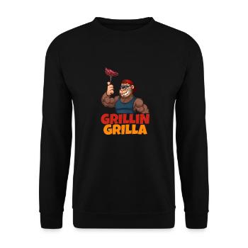 Barbecue grillé au bifteck de gorilles grillés - Sweat-shirt Unisexe - noir - Devant - Alina (178cm) & Michal (187cm)