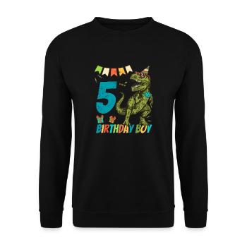 5 ans fête d'anniversaire pour enfants - Sweat-shirt Unisexe - noir - Devant - Alina (178cm) & Michal (187cm)