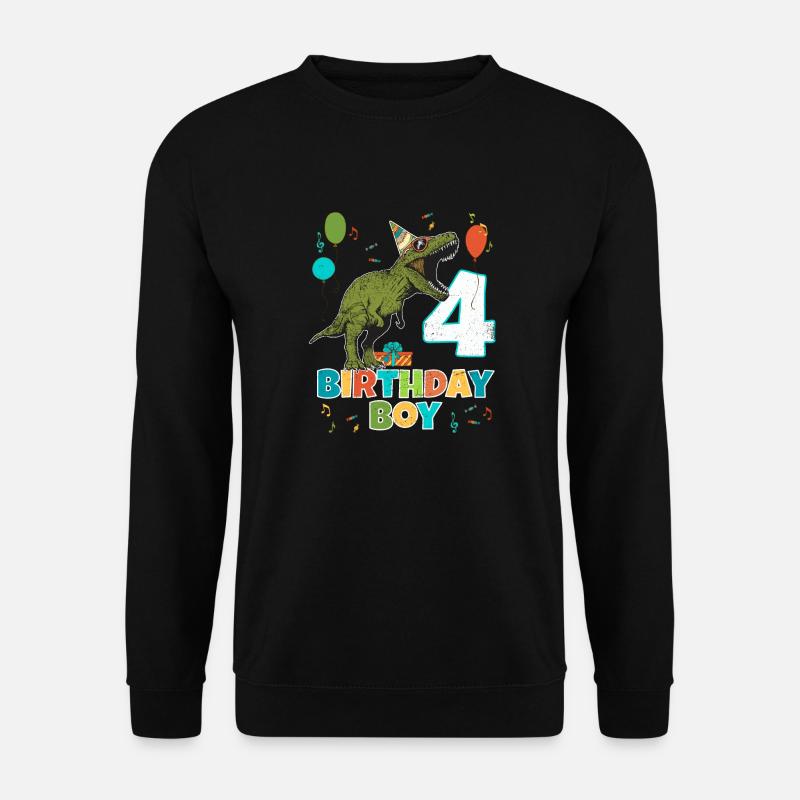 4-jährige Kindergeburtstags-Jungen-Party T Rex Dinosaurier - Unisex Pullover - Schwarz