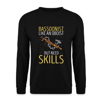Basson pour basson anches et bassoniste - Sweat-shirt Unisexe - noir - Devant - Alina (178cm) & Michal (187cm)