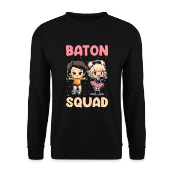 Professionelles Stabdänzerin für Majorette - Unisex Pullover - Schwarz - Vorne - Alina (178cm) & Michal (187cm)