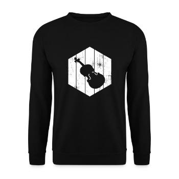 Geigenskizze - Unisex Pullover - Schwarz - Vorne - Alina (178cm) & Michal (187cm)