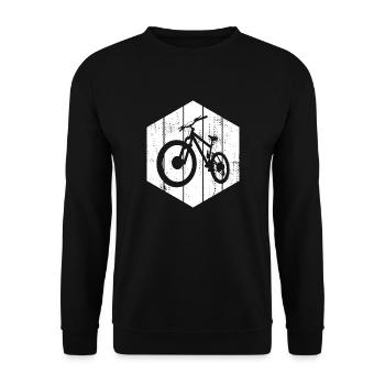 Mountainbiking Skizze - Unisex Pullover - Schwarz - Vorne - Alina (178cm) & Michal (187cm)