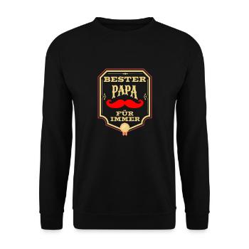 Bester Papa Auszeichnung Für Immer - Unisex Pullover - Schwarz - Vorne - Alina (178cm) & Michal (187cm)