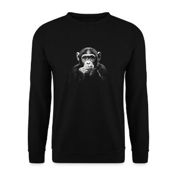 Chimpanzee Portrait Wildlife Wildlife Jungle - Unisex Sweatshirt - black - Front - Alina (178cm) & Michal (187cm)
