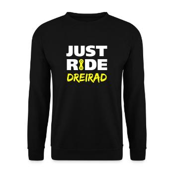 Just ride Dreirad Geschenk - Unisex Pullover - Schwarz - Vorne - Alina (178cm) & Michal (187cm)